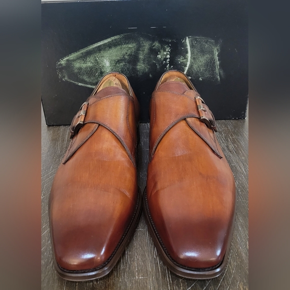 Magnanni Marco II Brown Single Monk Strap Mens Dress Shoe Sz 46 / 13 NIB - Picture 9 of 12